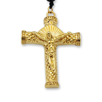 Fancy Rosary Necklace Five Decade Catholic Prayer Acrylic Beads Crucifix Pendant - Tree of Life