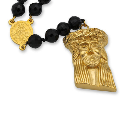 Fancy Rosary Necklace Five Decade Catholic Prayer Acrylic Beads Jesus Pendant - Tree of Life