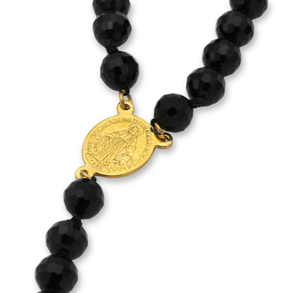 Fancy Rosary Necklace Five Decade Catholic Prayer Acrylic Beads Jesus Pendant - Tree of Life