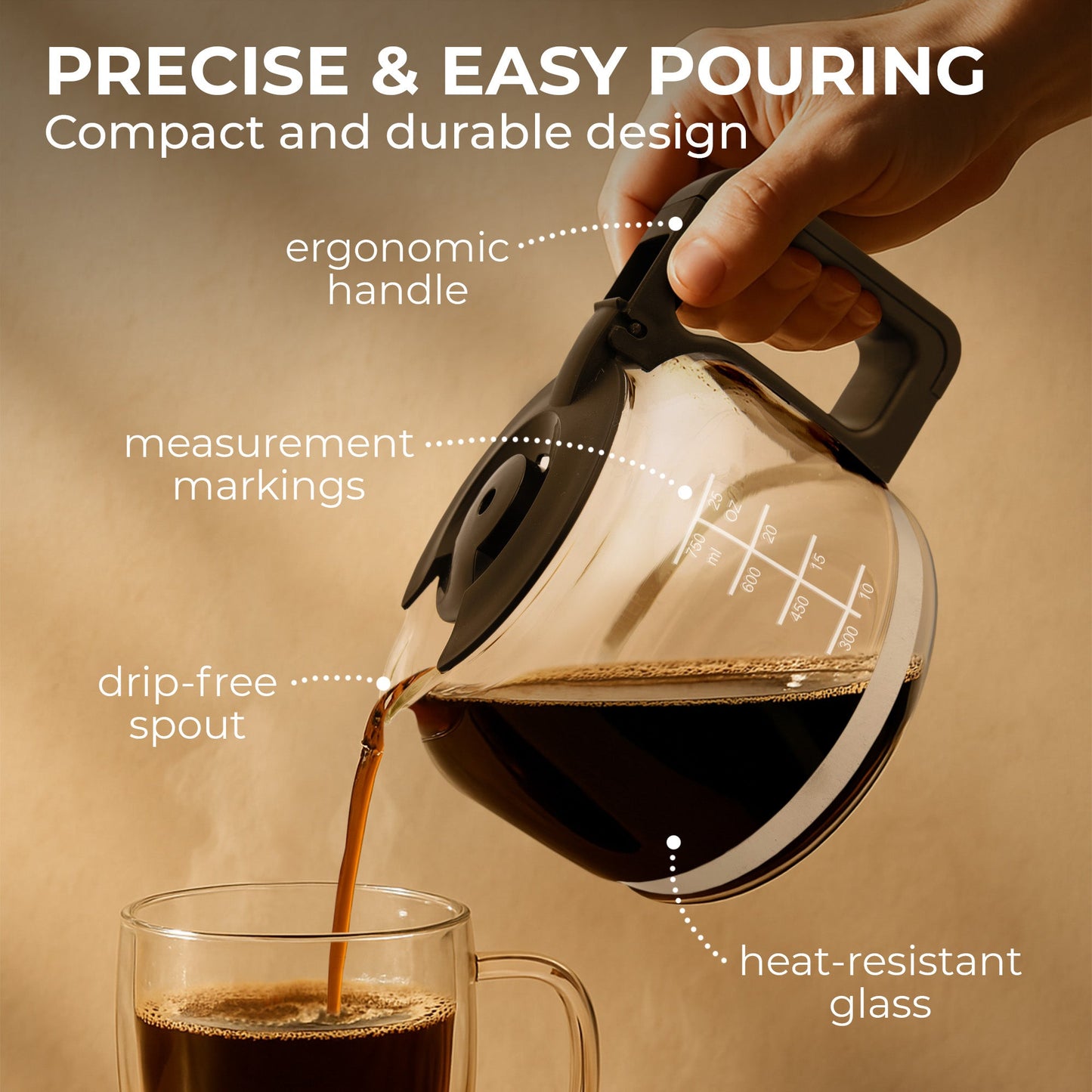 Universal Replacement Coffee Carafe (5-Cup), KFRC05 - Tree of Life