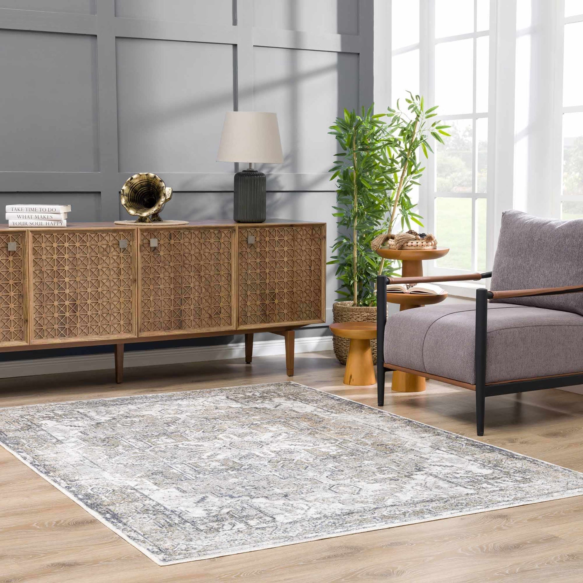 Hera Olive Boutique Washable Rug - Tree of Life