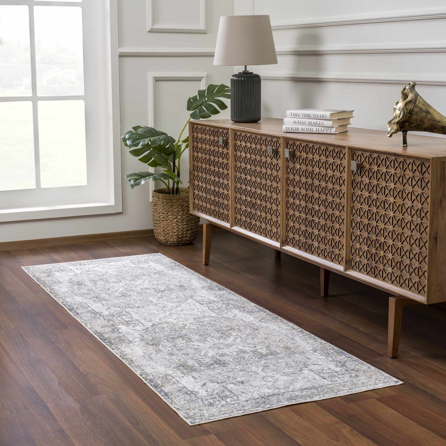 Hera Olive Boutique Washable Rug - Tree of Life