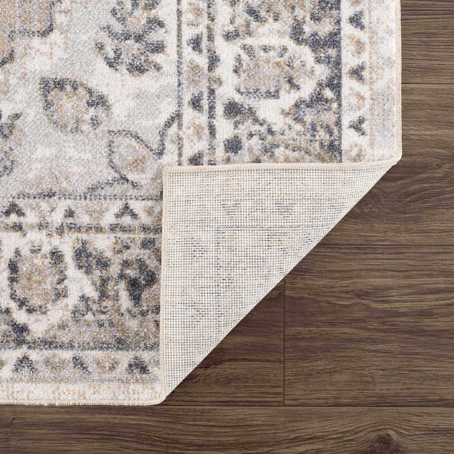 Rudo Beige Flat Pile Washable Rug - Tree of Life