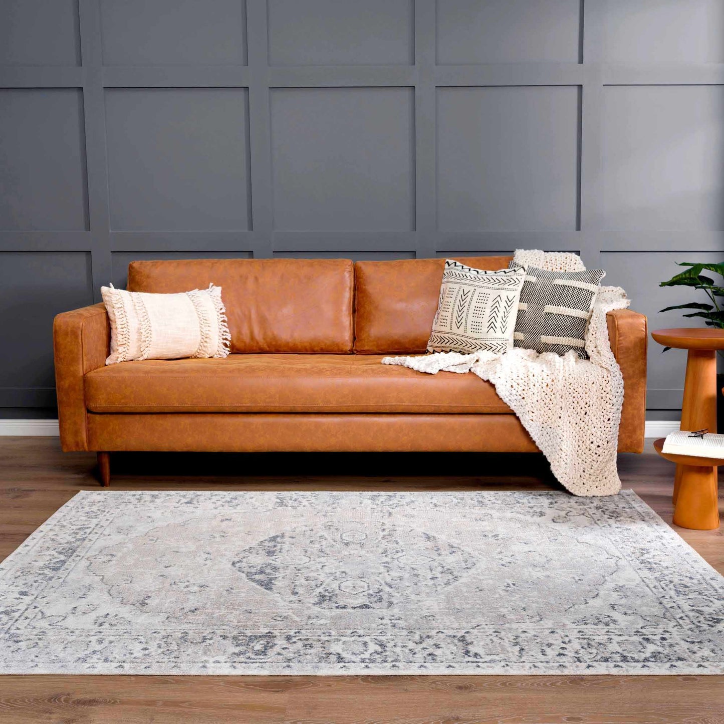 Rudo Flat Pile Washable Rug - Tree of Life