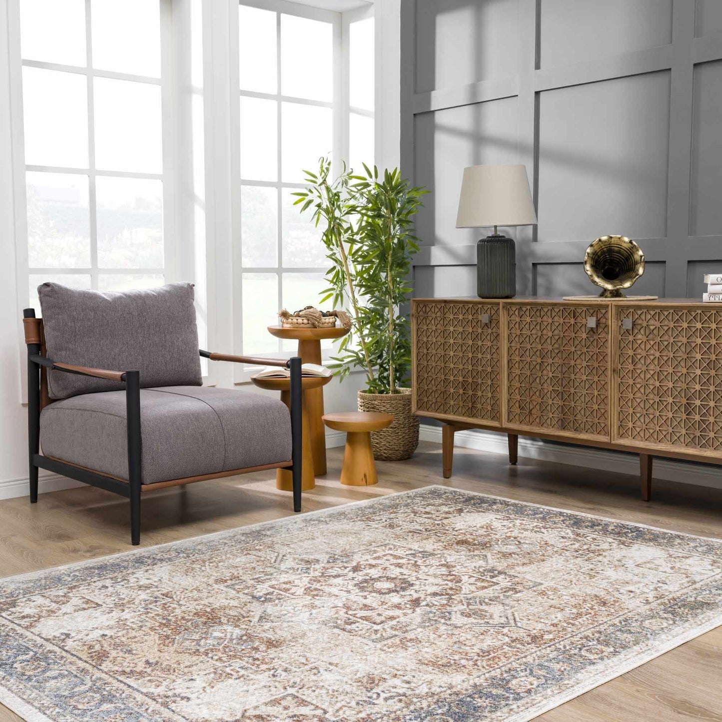 Heritage Style Flat Pile Washable Rug - Tree of Life