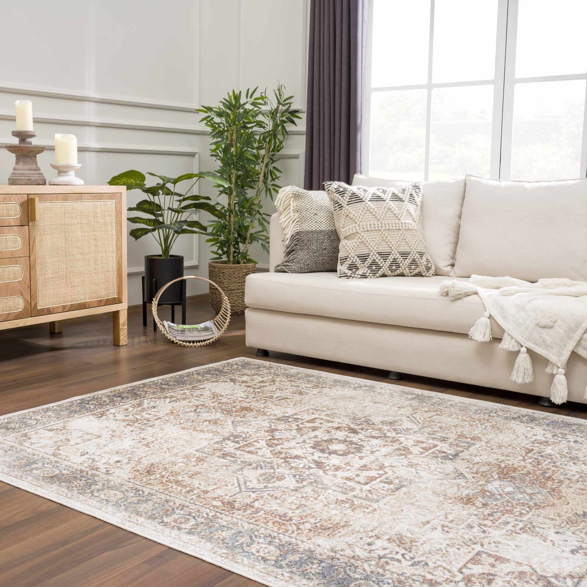Heritage Style Flat Pile Washable Rug - Tree of Life
