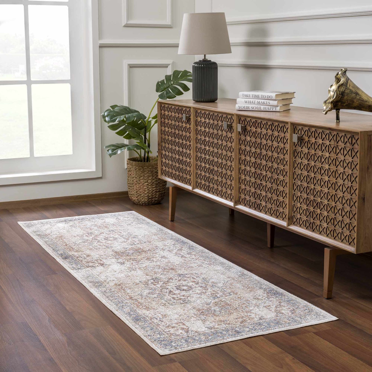 Heritage Style Flat Pile Washable Rug - Tree of Life