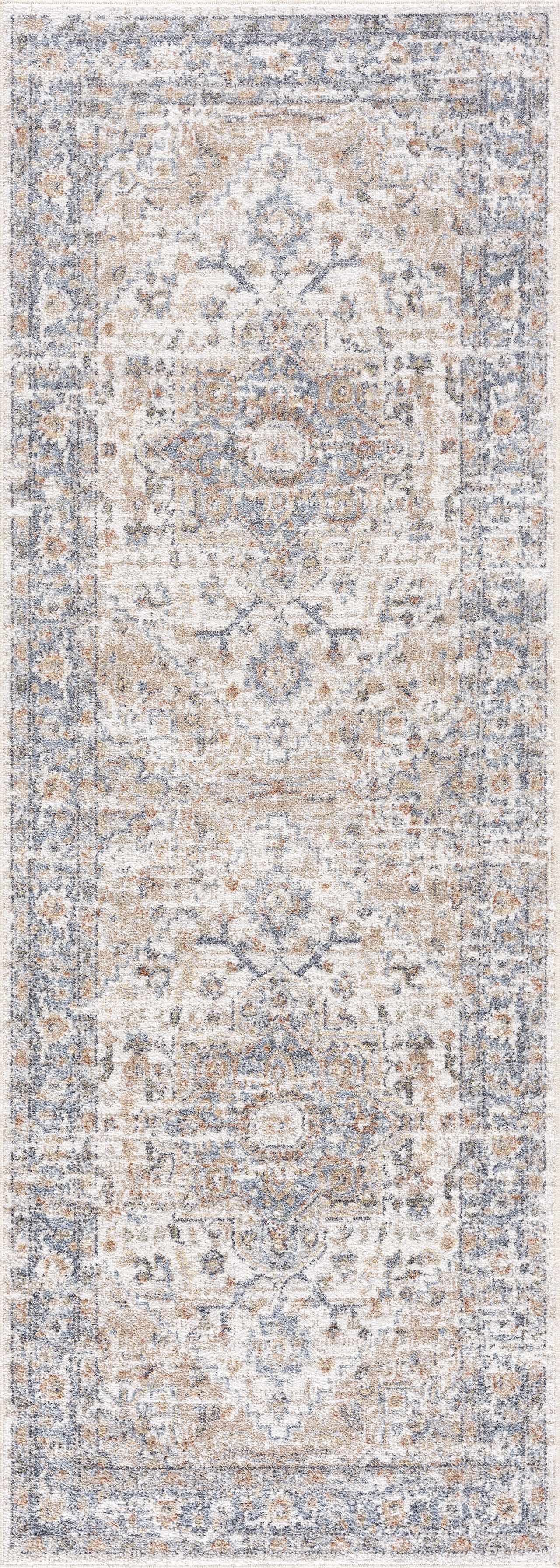 Ezri Cream Washable Area Rug - Tree of Life