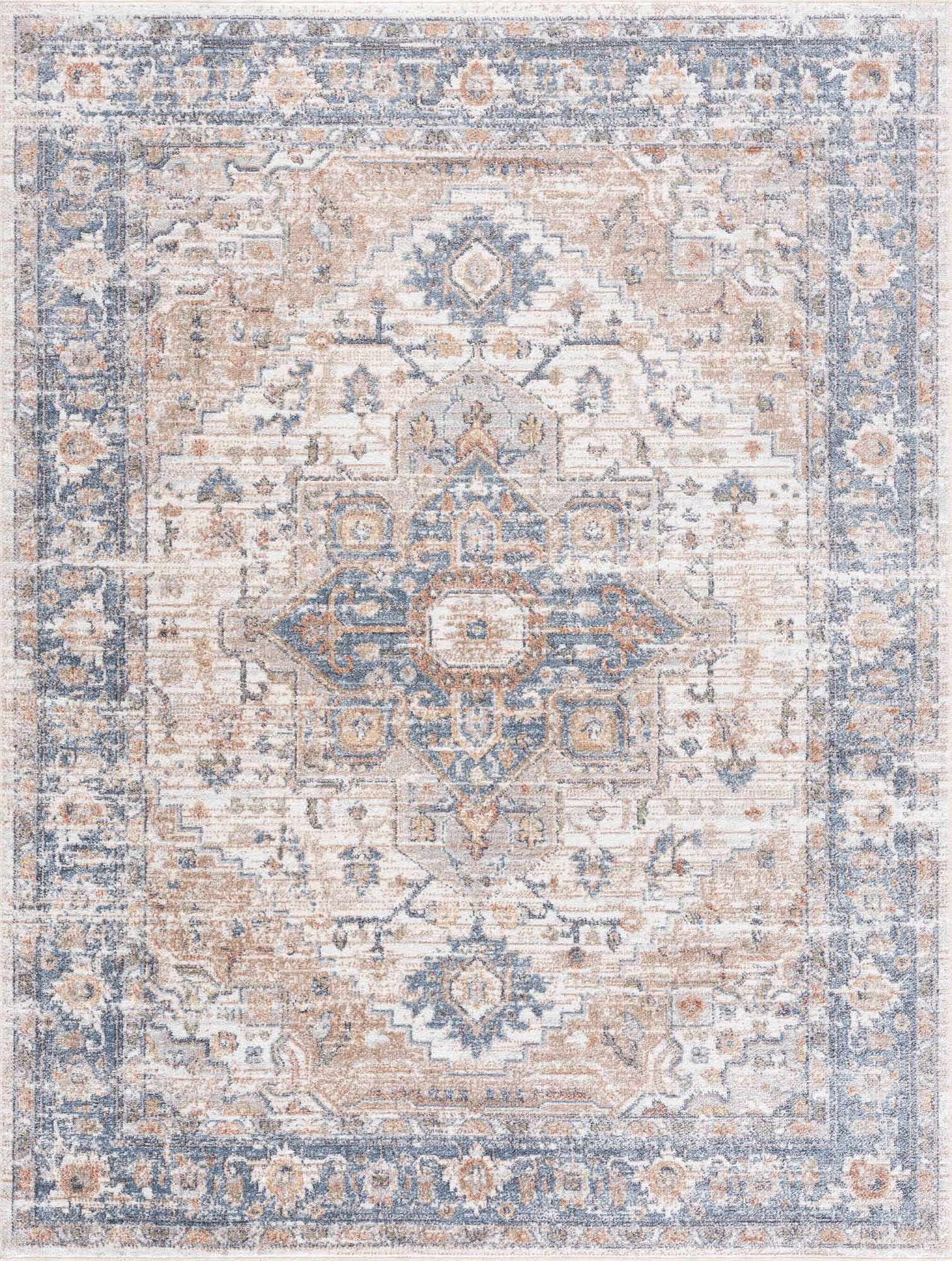 Ezri Cream Washable Area Rug - Tree of Life