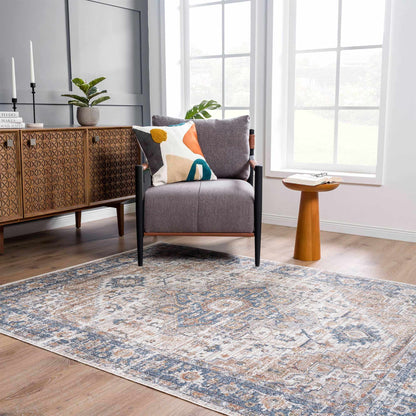 Ezri Cream Washable Area Rug - Tree of Life