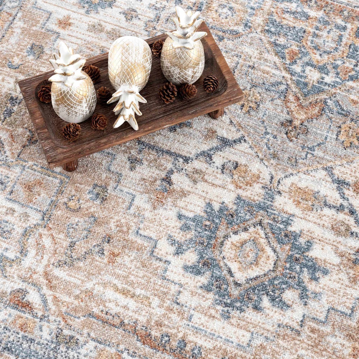 Ezri Cream Washable Area Rug - Tree of Life
