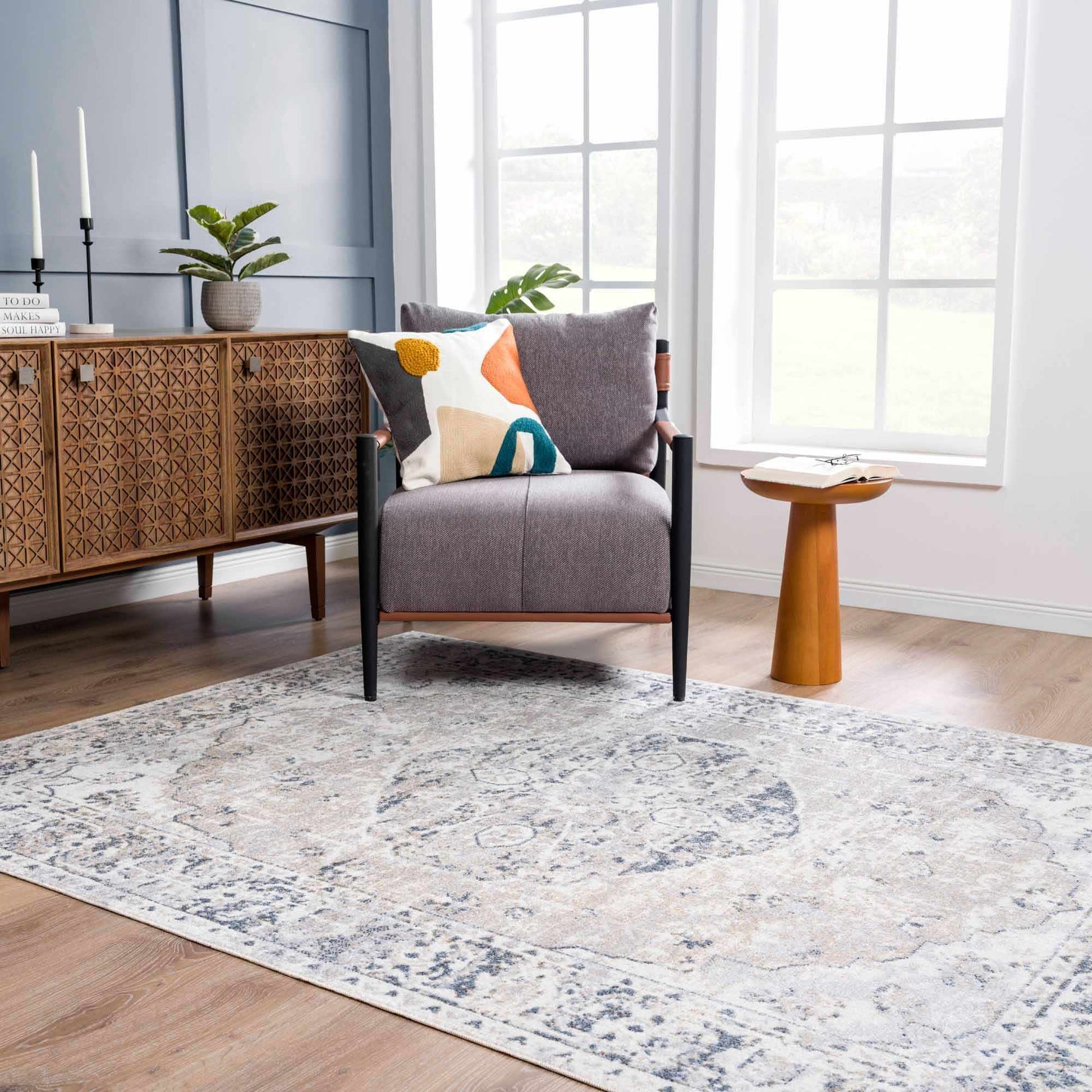 Rudo Flat Pile Washable Rug - Tree of Life