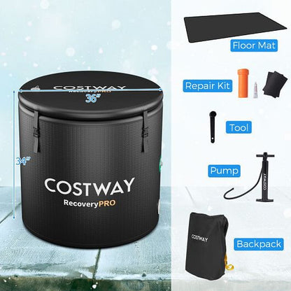 79 Gal Water Chiller Compatible Cold Plunge Tub with Cover-Black - Tree of Life