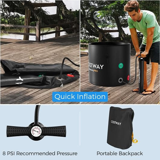 79 Gal Water Chiller Compatible Cold Plunge Tub with Cover-Black - Tree of Life