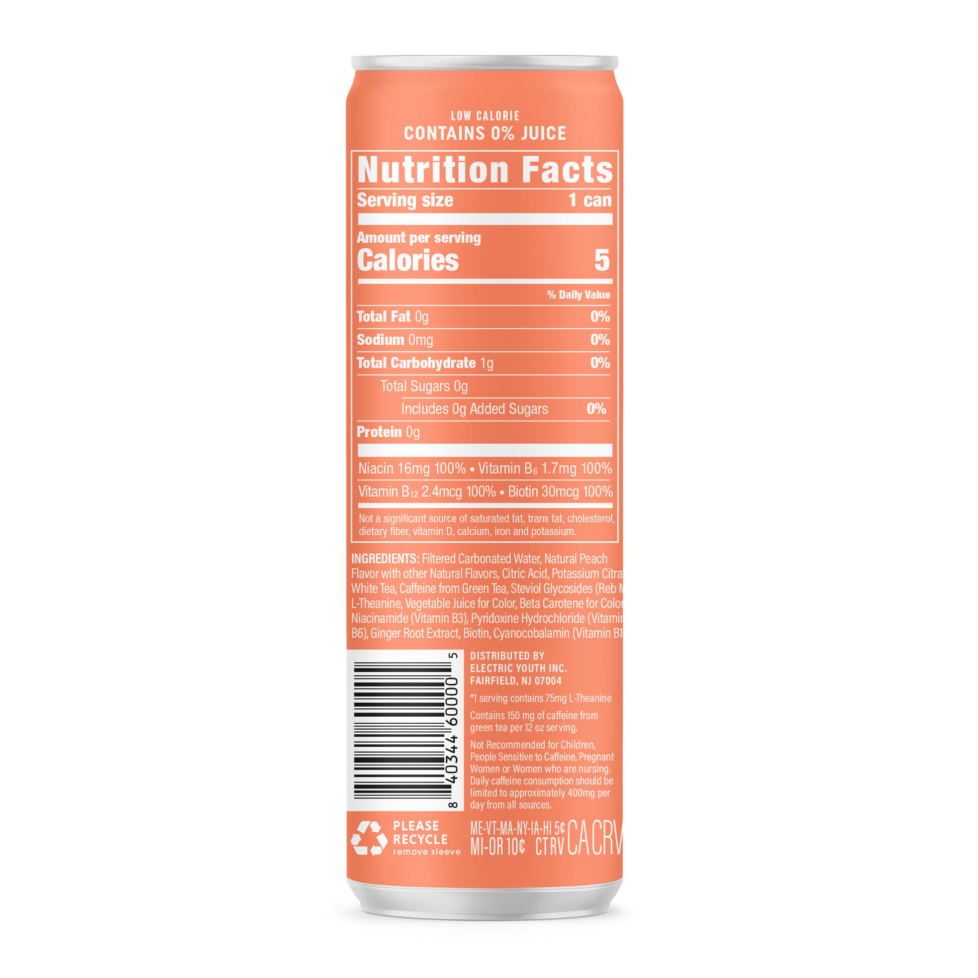 Energy Drink - Sparkling Peach Tea  (12 cans) - Tree of Life