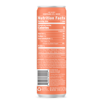 Energy Drink - Sparkling Peach Tea  (12 cans) - Tree of Life