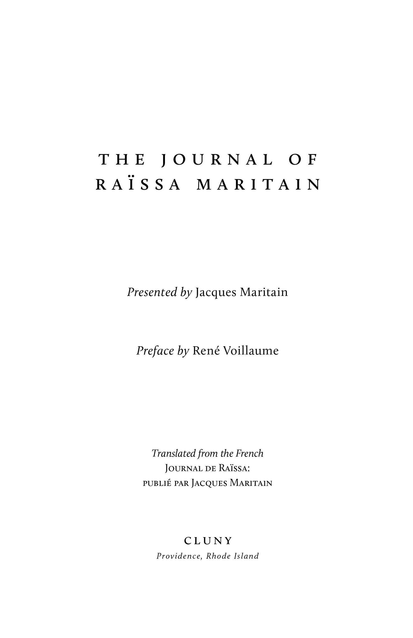The Journal of Raïssa Maritain
