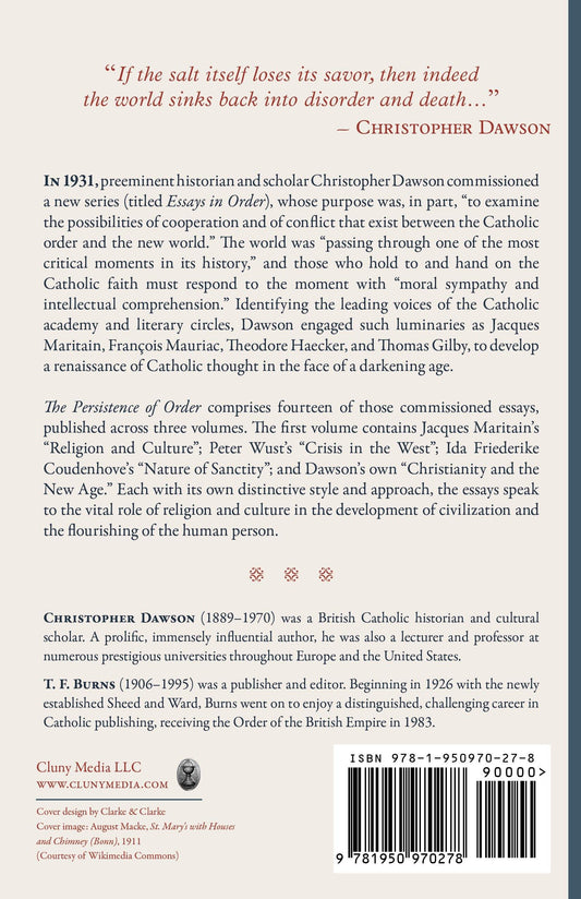 The Persistence of Order, Vol. I