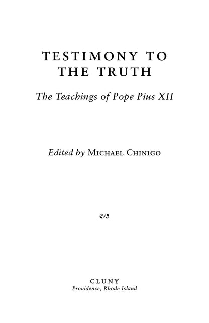 Testimony to the Truth