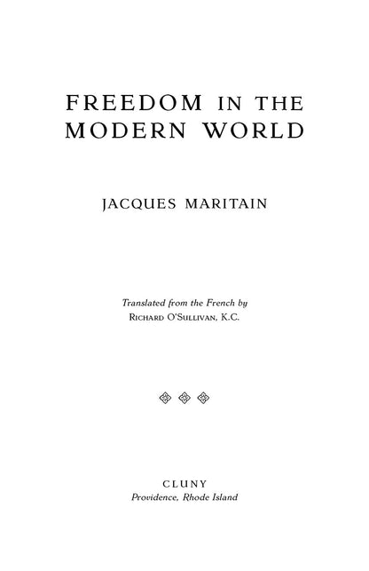 Freedom in the Modern World