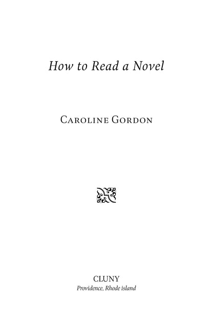 How to Read a Novel