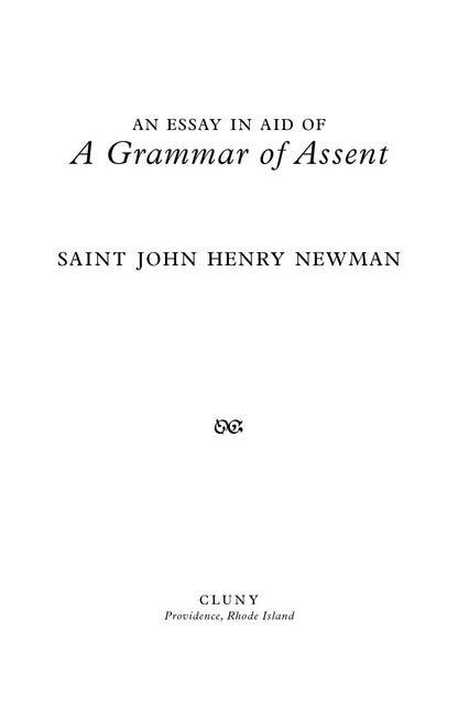 An Essay in Aid of a Grammar of Assent