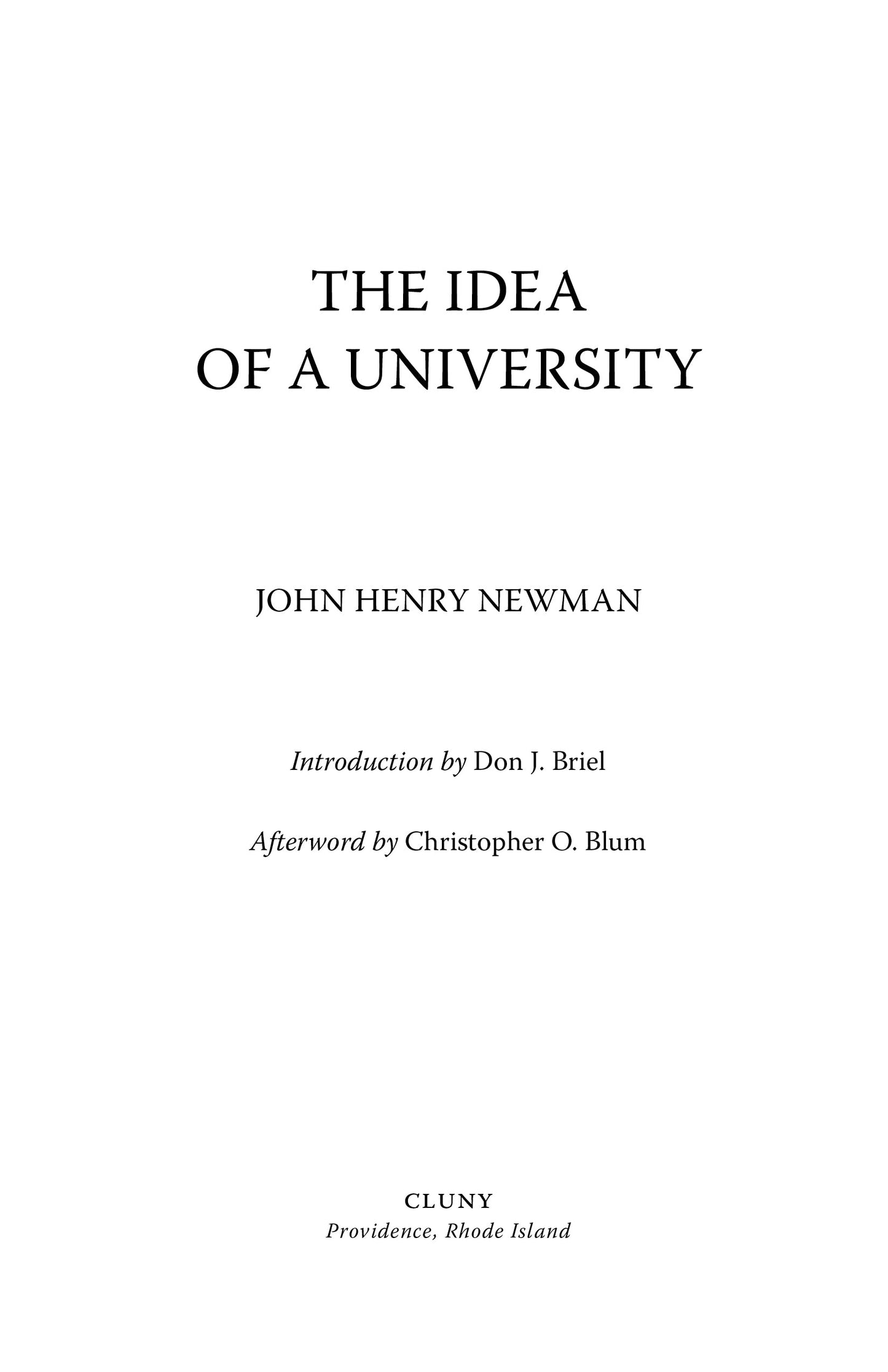 The Idea of a University
