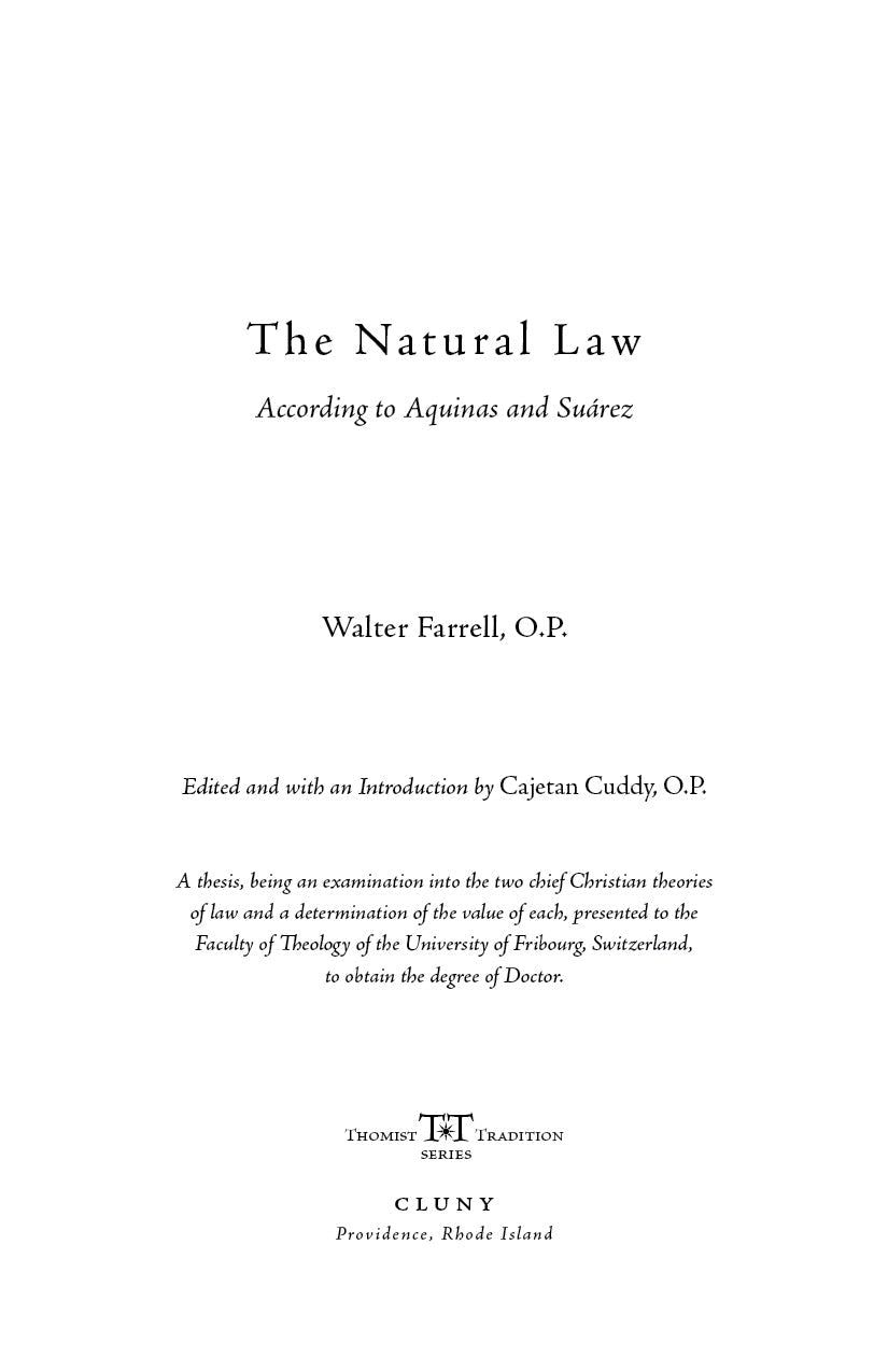 The Natural Law According to Aquinas and Suárez