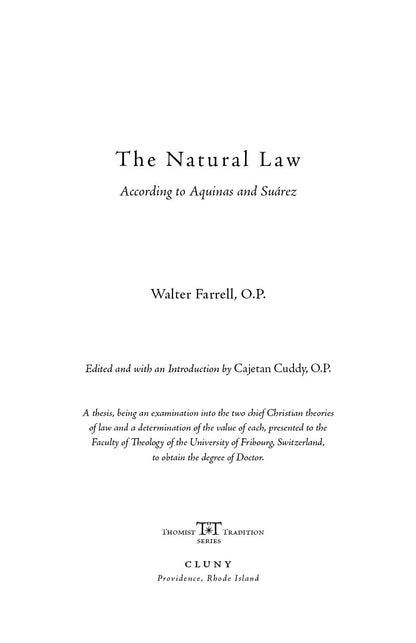 The Natural Law According to Aquinas and Suárez