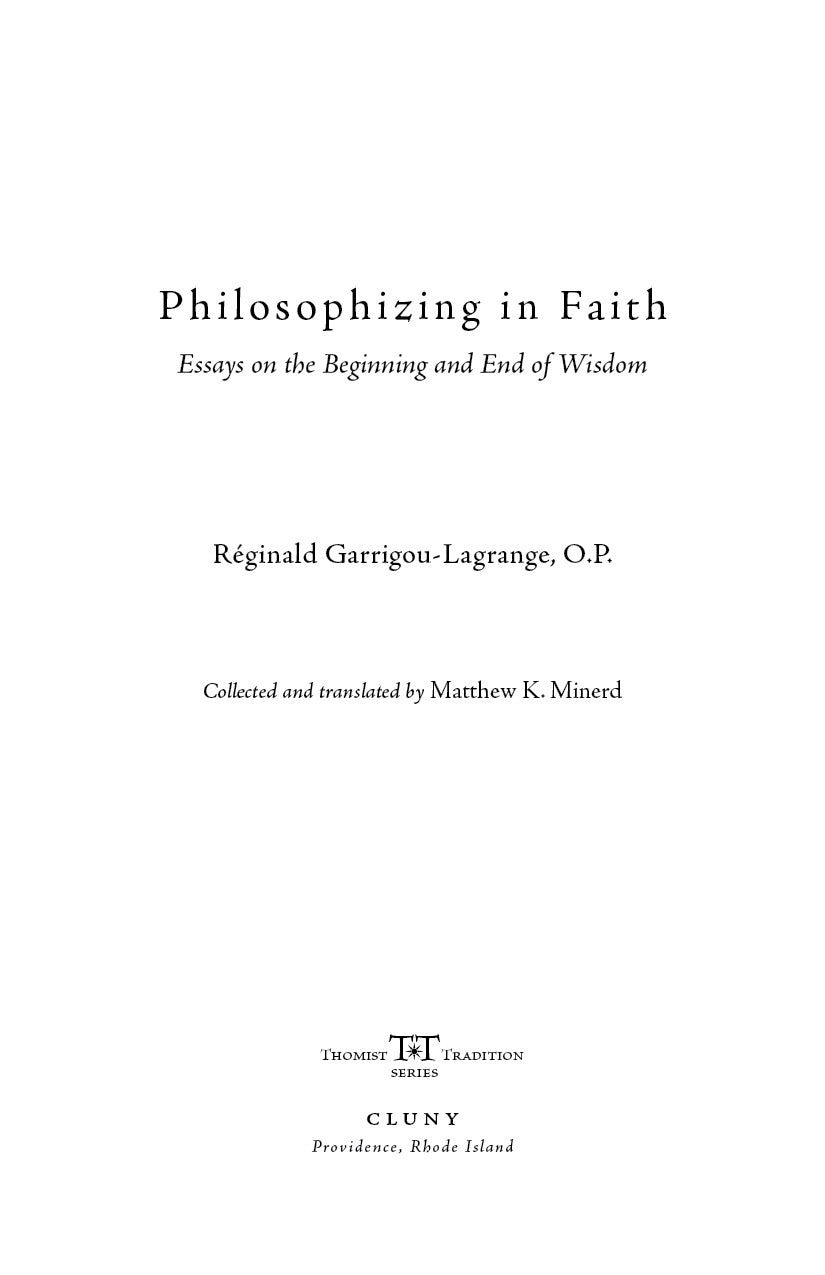 Philosophizing in Faith