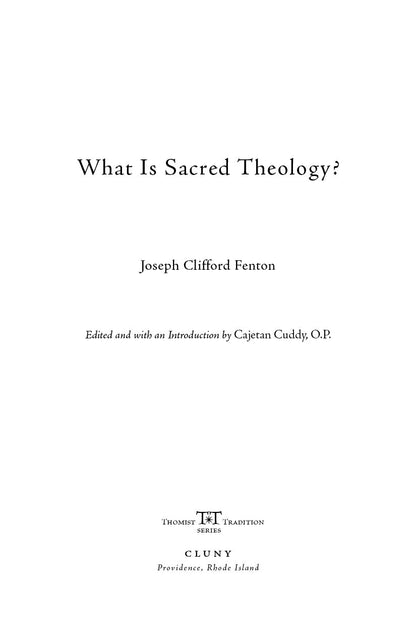 What Is Sacred Theology?