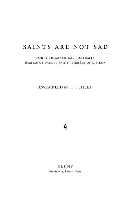 Saints Are Not Sad