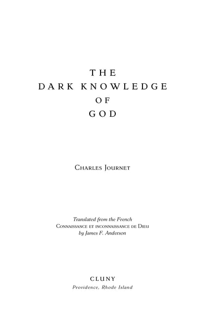 The Dark Knowledge of God