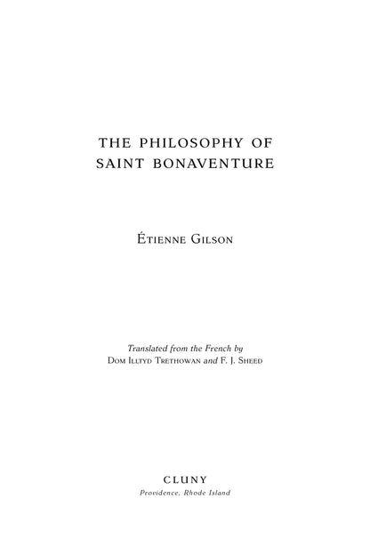 The Philosophy of Saint Bonaventure