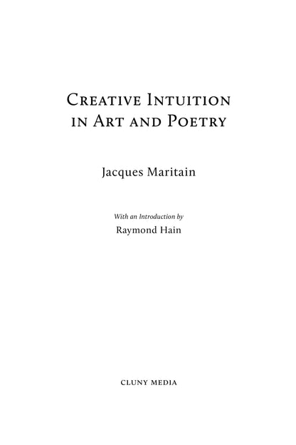 Creative Intuition in Art & Poetry