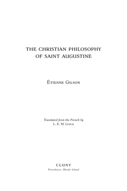 The Christian Philosophy of Saint Augustine