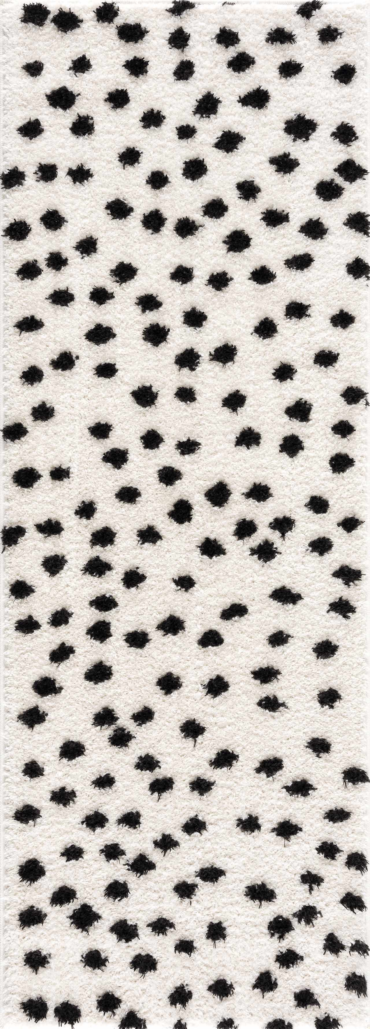 Cansu Black & White Dotted Area Rug - Tree of Life