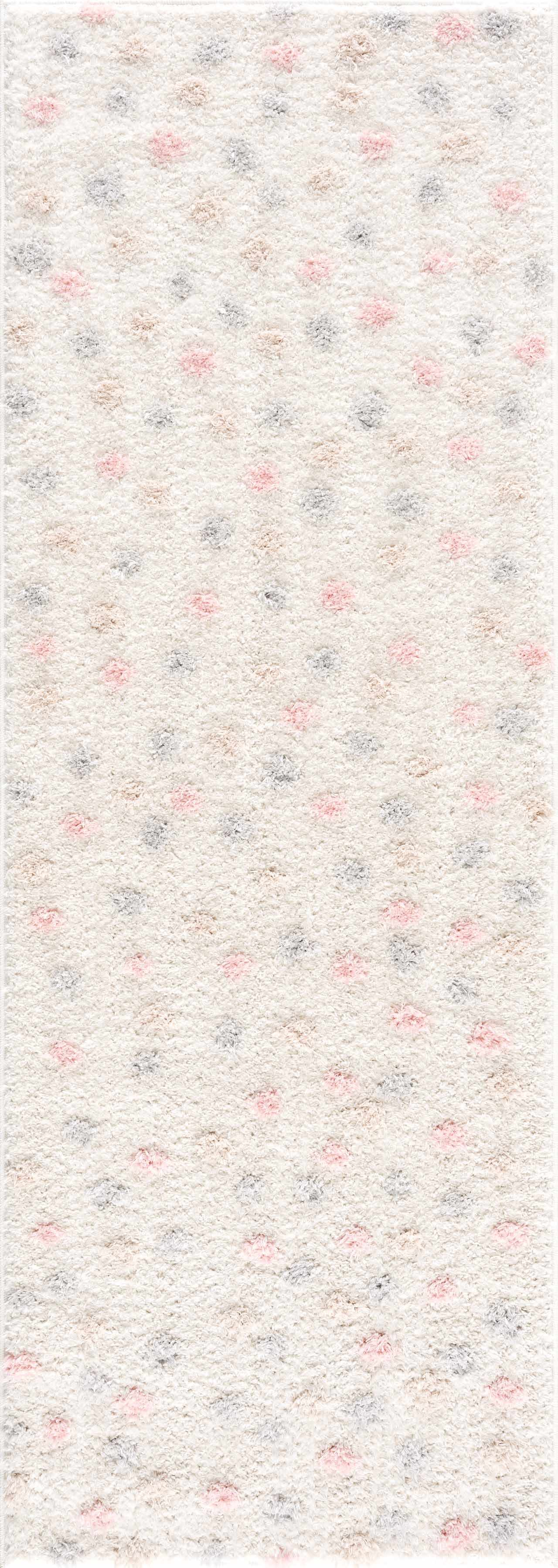 Cansu Pink & Cream Dotted Area Rug - Tree of Life