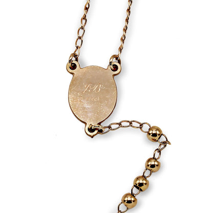 Traditional Rose Gold Rosary Necklace Five Decade Catholic Prayer Beads 3mm - Tree of Life