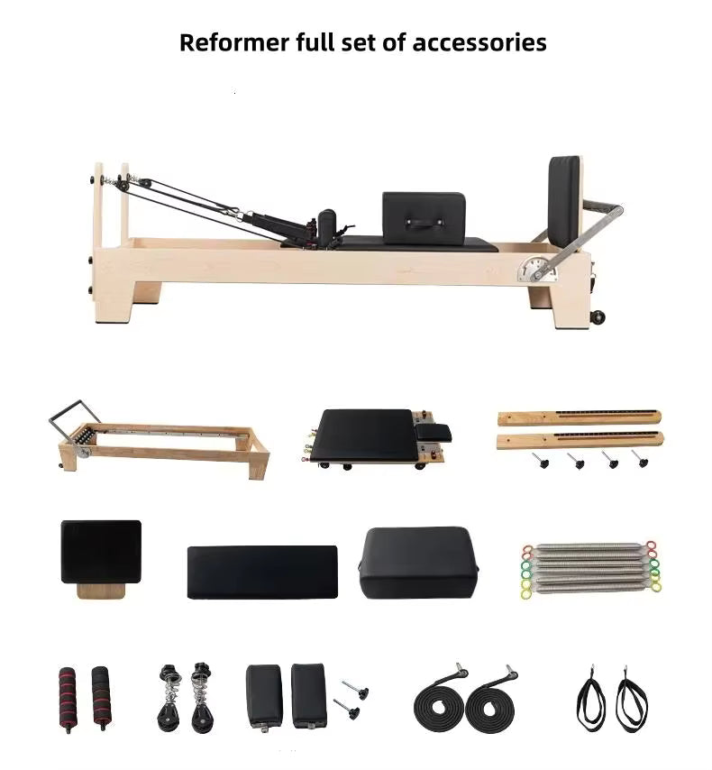 Classic Professional Solid Wood Pilates Reformer - Tree of Life