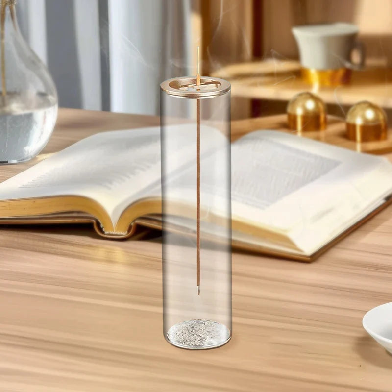 Modern Glass Incense Burner Anti-Ash Flying Incense Holder with Removable Glass Ash Catcher for Home Decor Yoga Meditation - Tree of Life