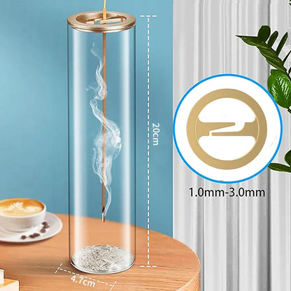 Modern Glass Incense Burner Anti-Ash Flying Incense Holder with Removable Glass Ash Catcher for Home Decor Yoga Meditation - Tree of Life