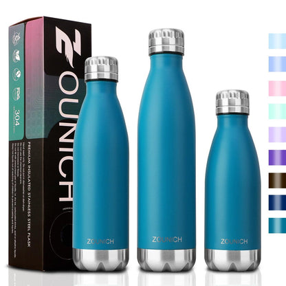 Neon Blue Water Bottle for Men Women & Kids Double Wall Stainless Steel Water Bottle Thermos Insulated Vacuum Flask Gym Sport Shaker Bottle Portable Thermoses Stylish Stainless Steel Bottle Keeps Water & Beverages All Day Hot Or Cold - Tree of Life