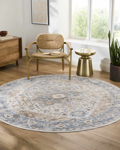 Ezri Cream Washable Area Rug - Tree of Life