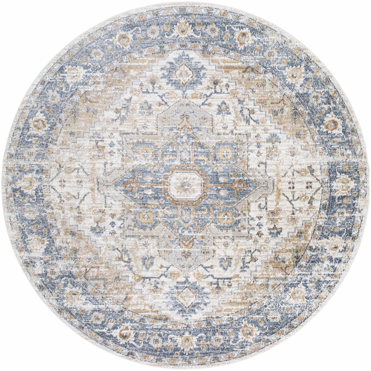 Ezri Cream Washable Area Rug - Tree of Life