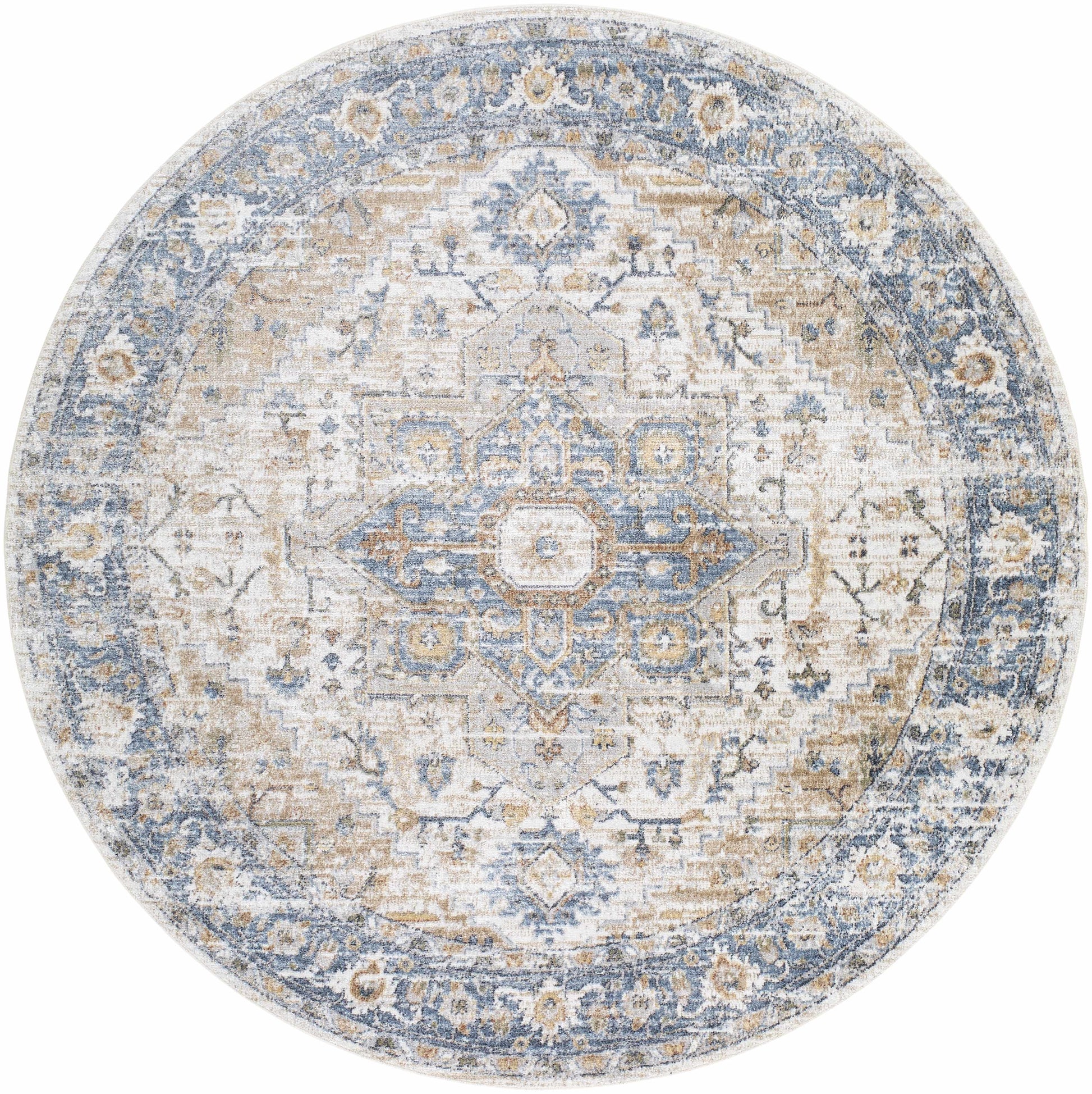 Ezri Cream Washable Area Rug - Tree of Life