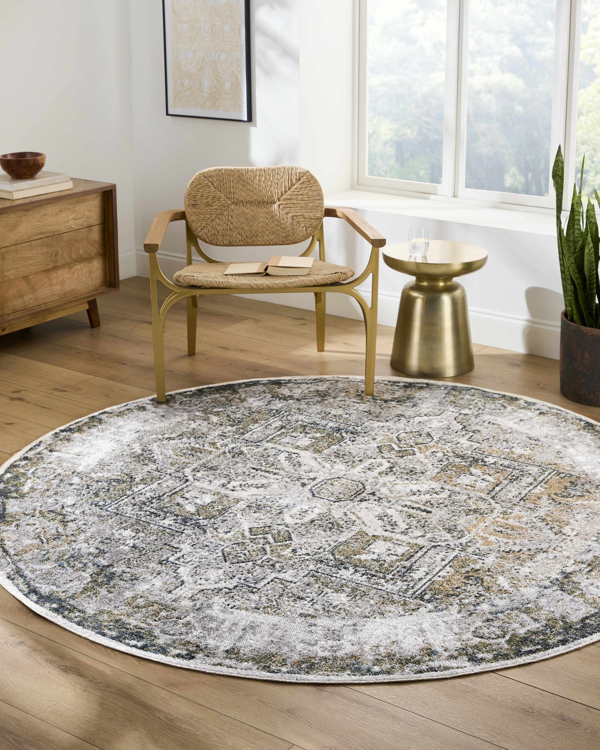 Hera Olive Boutique Washable Rug - Tree of Life