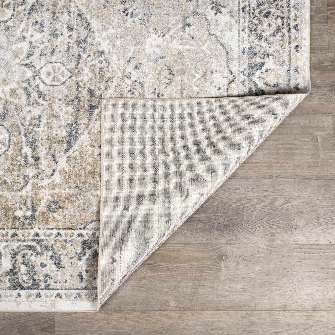 Rudo Beige Flat Pile Washable Rug - Tree of Life