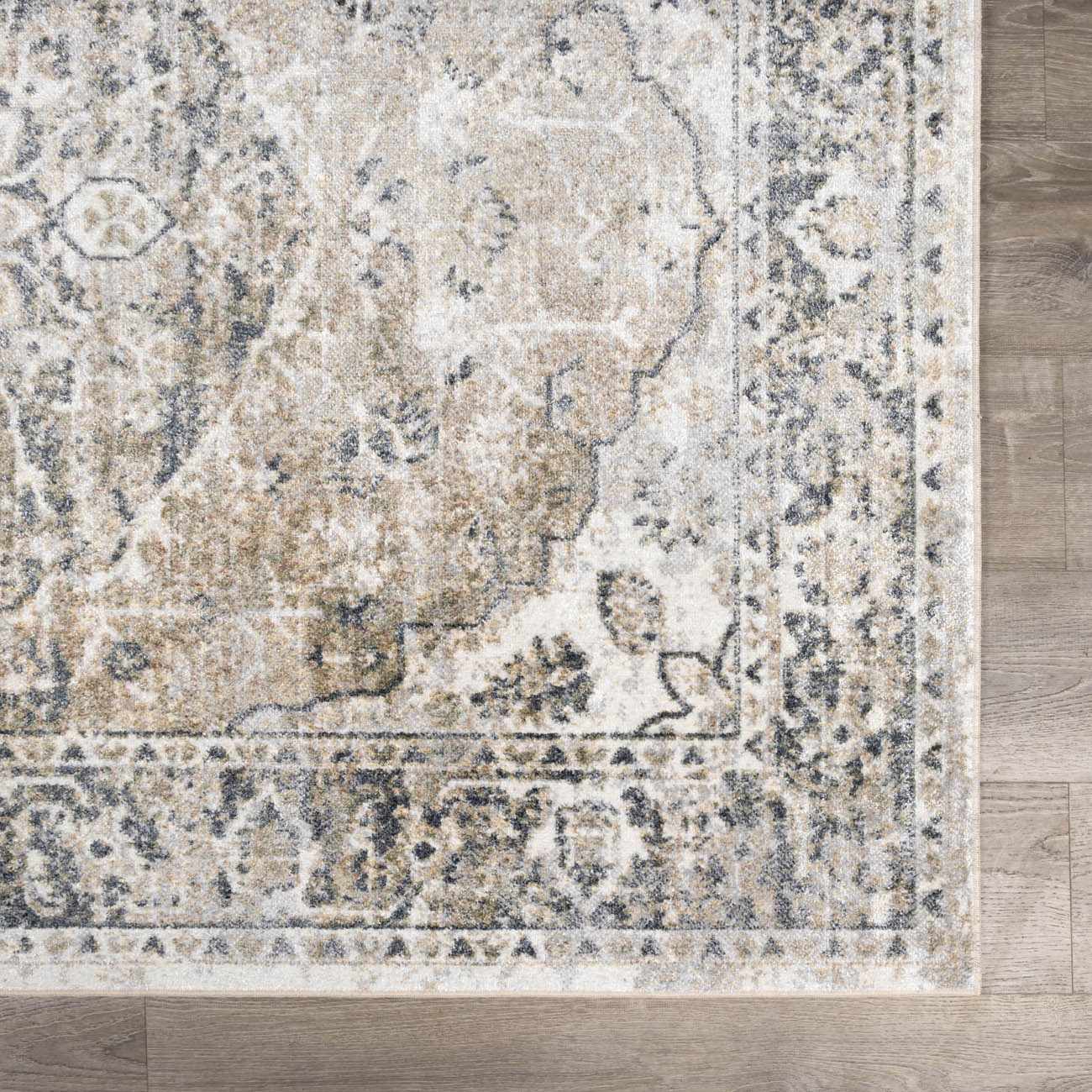 Rudo Beige Flat Pile Washable Rug - Tree of Life