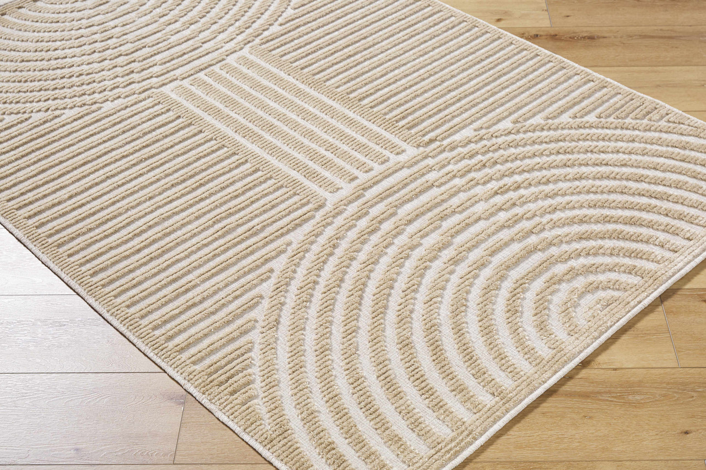 Deron Beige Washable Area Rug - Tree of Life